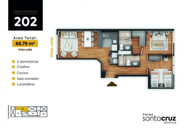 Plano del modelo 202 del proyecto PRIME SANTA CRUZ en Jesus Maria