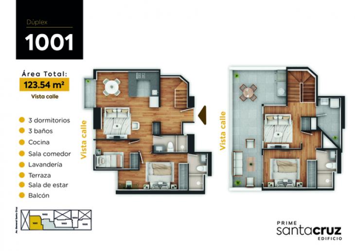 Plano del modelo 1001 del proyecto PRIME SANTA CRUZ en Jesus Maria