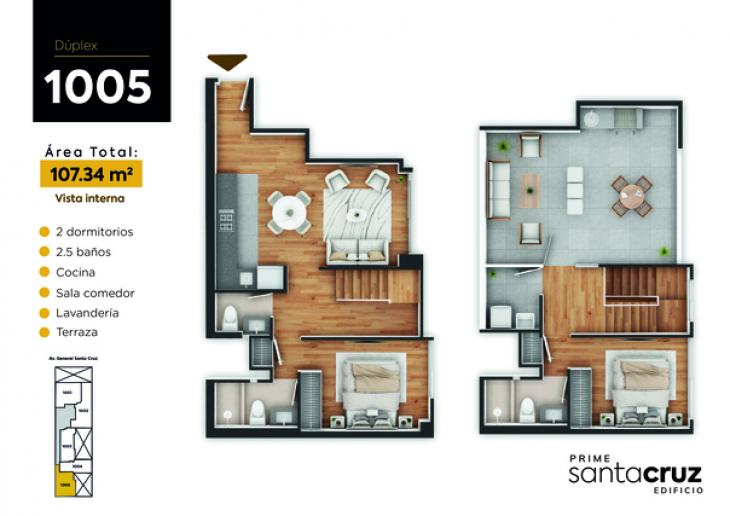 Plano del modelo 1005 del proyecto PRIME SANTA CRUZ en Jesus Maria