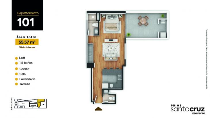 Plano del modelo 101 del proyecto PRIME SANTA CRUZ en Jesus Maria