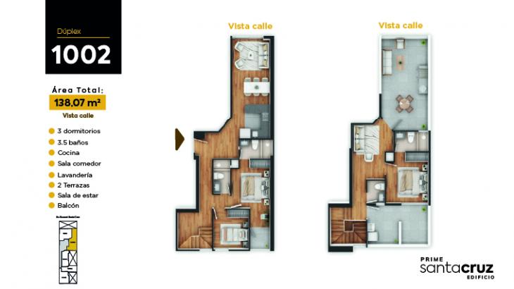 Plano del modelo 1002 del proyecto PRIME SANTA CRUZ en Jesus Maria