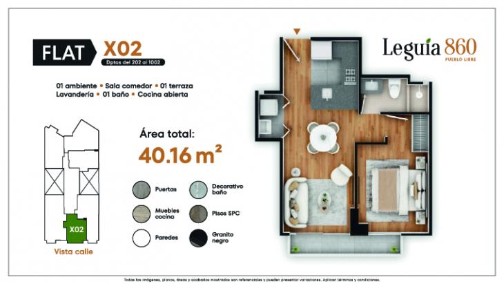 Plano del modelo X02 del proyecto Leguia 860 en Pueblo Libre