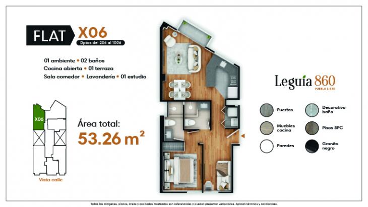 Plano del modelo X06 del proyecto Leguia 860 en Pueblo Libre