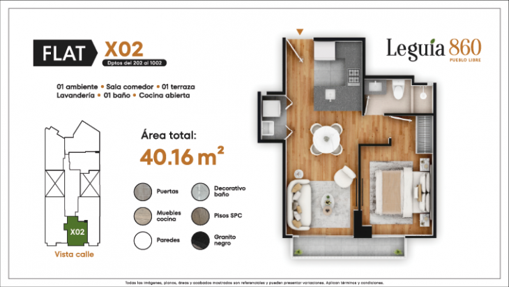Plano del modelo X02 del proyecto Leguia 860 en Pueblo Libre