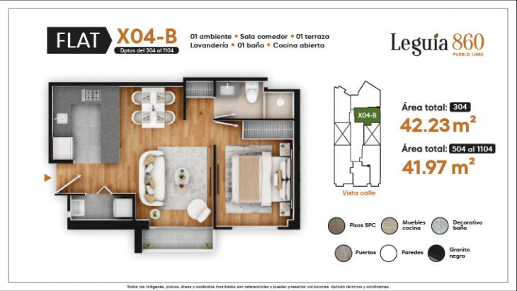 Plano del modelo X04B del proyecto Leguia 860 en Pueblo Libre