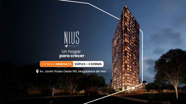 Fachada principal del proyecto NIUS en Magdalena Del Mar