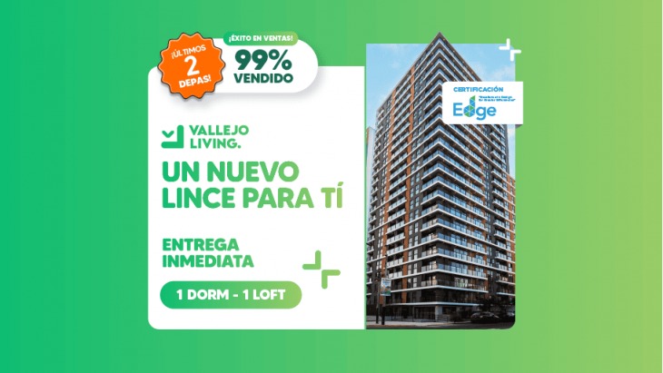 Fachada principal del proyecto VALLEJO LIVING en Lince