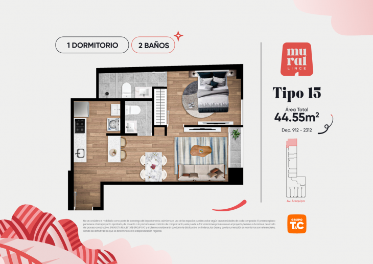 Plano del modelo 15 del proyecto Mural Lince en Lince