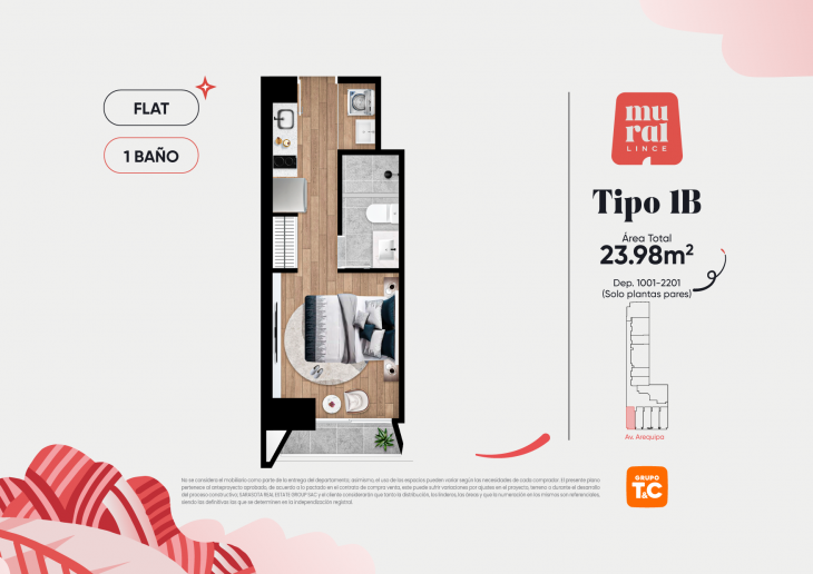 Plano del modelo 1 del proyecto Mural Lince en Lince