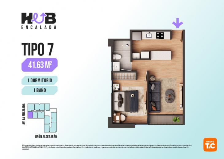 Plano del modelo 7 del proyecto HUB ENCALADA en Santiago De Surco