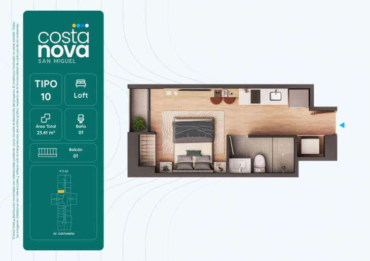Plano del modelo 10 del proyecto Costanova en San Miguel