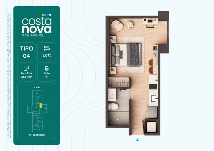 Plano del modelo 4 del proyecto Costanova en San Miguel