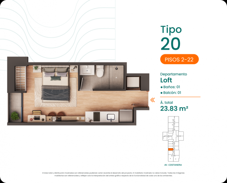 Plano del modelo 20 del proyecto Costanova en San Miguel