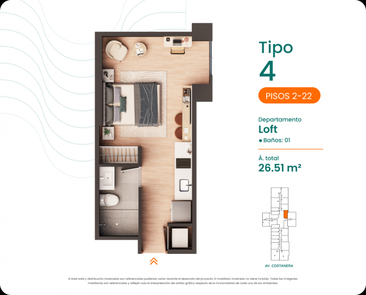 Plano del modelo 4 del proyecto Costanova en San Miguel