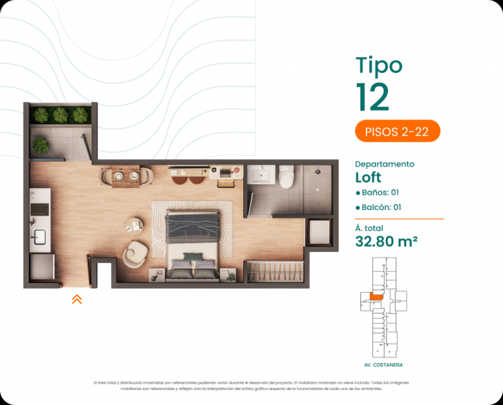 Plano del modelo 12 del proyecto Costanova en San Miguel