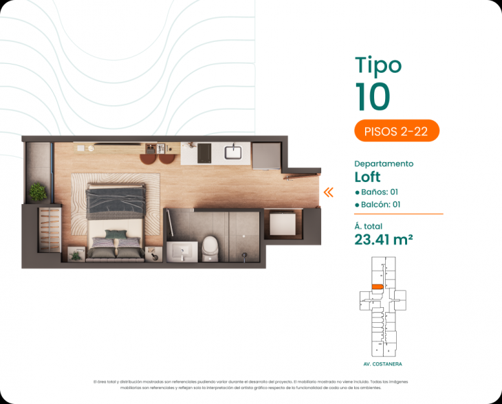 Plano del modelo 10 del proyecto Costanova en San Miguel