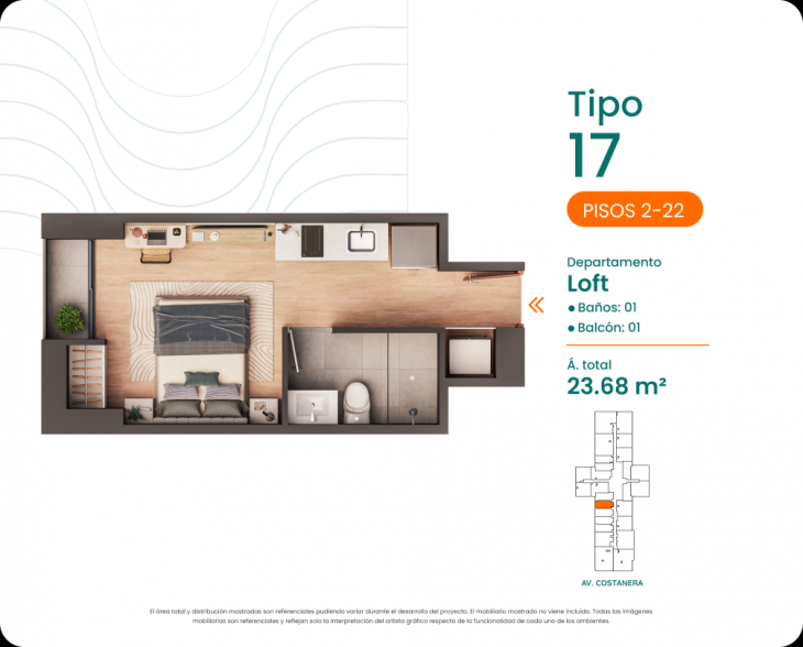 Plano del modelo 17 del proyecto Costanova en San Miguel