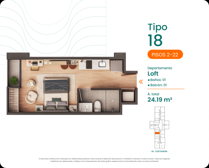 Plano del modelo 18 del proyecto Costanova en San Miguel