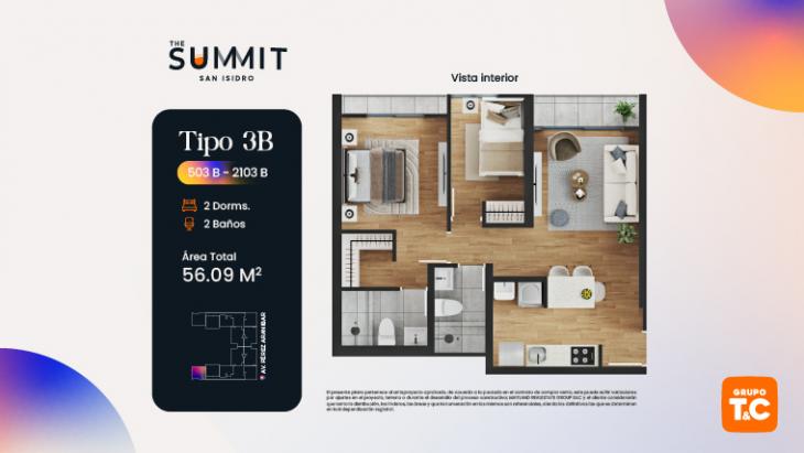 Plano del modelo 3B del proyecto THE SUMMIT en San Isidro