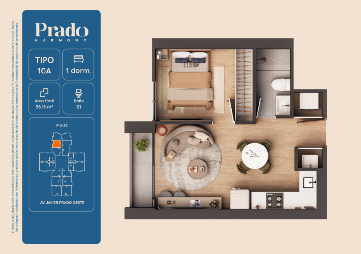 Plano del modelo 10 del proyecto PRADO HARMONY en San Isidro