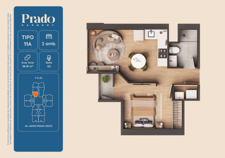 Plano del modelo 11 del proyecto PRADO HARMONY en San Isidro