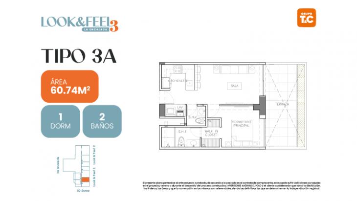 Plano del modelo 3A del proyecto LOOK&FEEL - Etapa 3 en Santiago De Surco