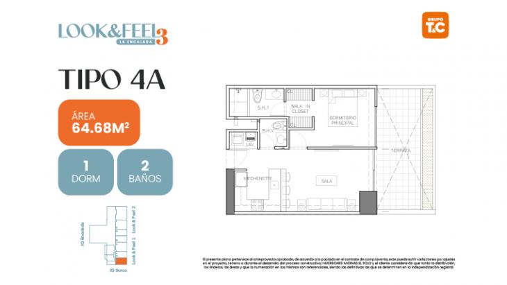 Plano del modelo 4A del proyecto LOOK&FEEL - Etapa 3 en Santiago De Surco