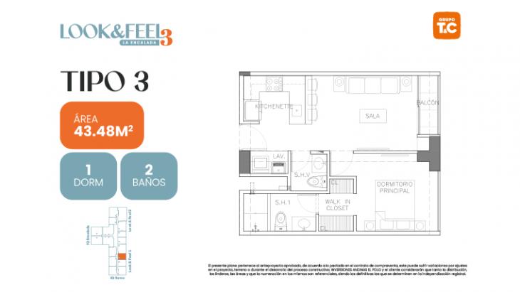 Plano del modelo 3 del proyecto LOOK&FEEL - Etapa 3 en Santiago De Surco