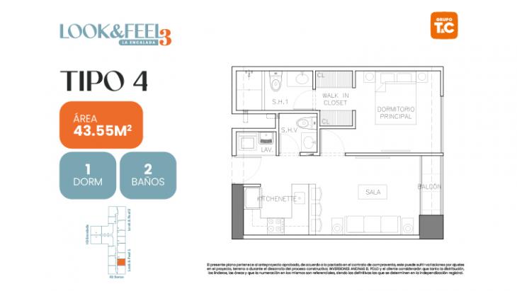 Plano del modelo 4 del proyecto LOOK&FEEL - Etapa 3 en Santiago De Surco