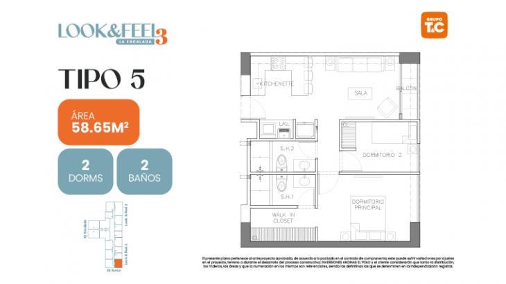 Plano del modelo 5 del proyecto LOOK&FEEL - Etapa 3 en Santiago De Surco