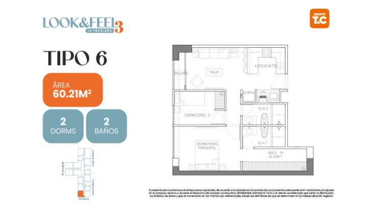 Plano del modelo 6 del proyecto LOOK&FEEL - Etapa 3 en Santiago De Surco