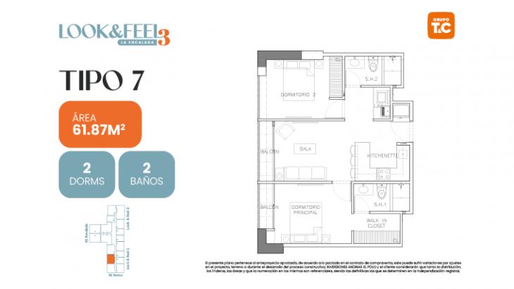Plano del modelo 7 del proyecto LOOK&FEEL - Etapa 3 en Santiago De Surco
