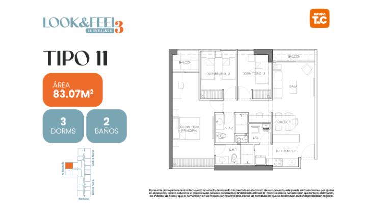 Plano del modelo 11 del proyecto LOOK&FEEL - Etapa 3 en Santiago De Surco