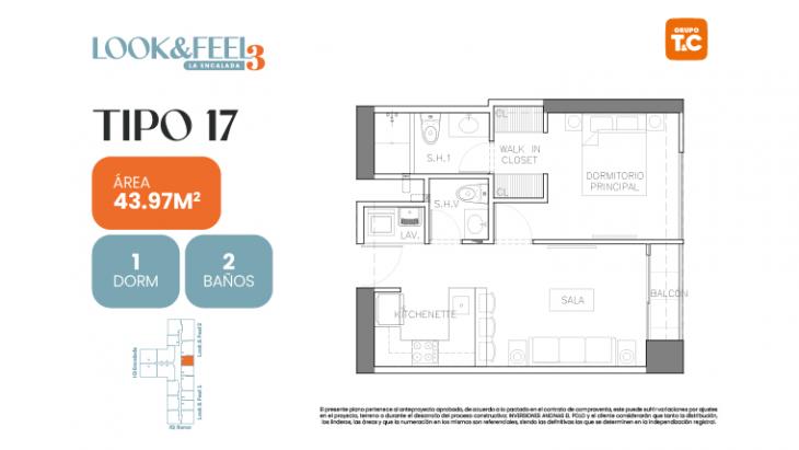 Plano del modelo 17 del proyecto LOOK&FEEL - Etapa 3 en Santiago De Surco