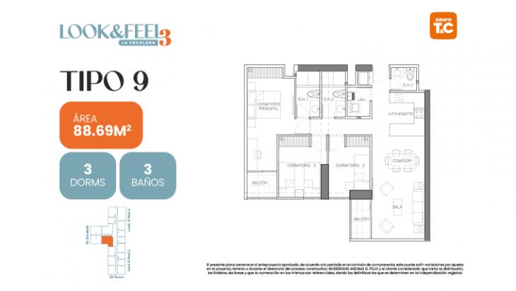 Plano del modelo 9 del proyecto LOOK&FEEL - Etapa 3 en Santiago De Surco