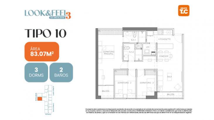 Plano del modelo 10 del proyecto LOOK&FEEL - Etapa 3 en Santiago De Surco