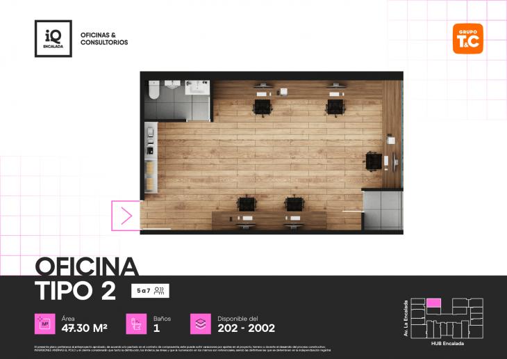 Plano del modelo 2 del proyecto IQ ENCALADA en Santiago De Surco
