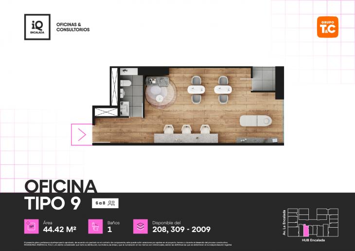Plano del modelo 9 del proyecto IQ ENCALADA en Santiago De Surco