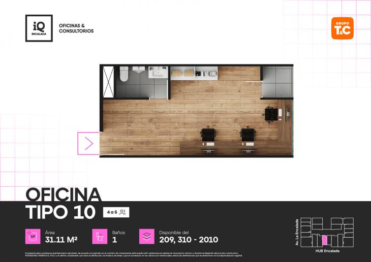 Plano del modelo 10 del proyecto IQ ENCALADA en Santiago De Surco