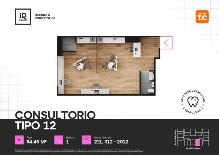 Plano del modelo 12 del proyecto IQ ENCALADA en Santiago De Surco