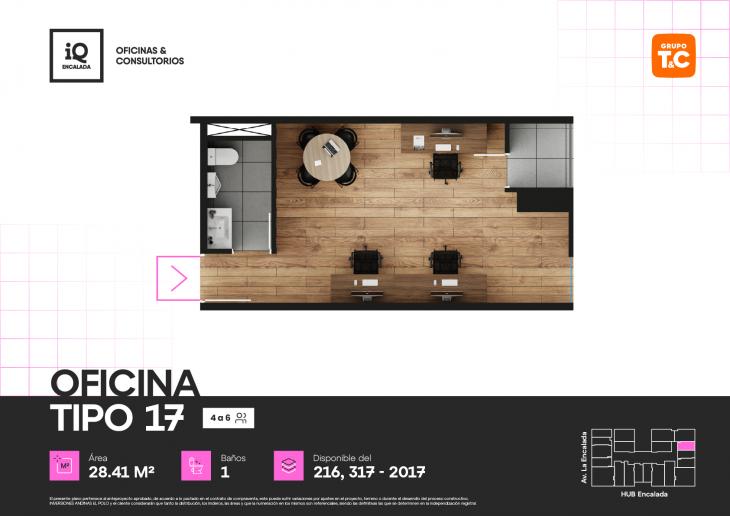 Plano del modelo 17 del proyecto IQ ENCALADA en Santiago De Surco