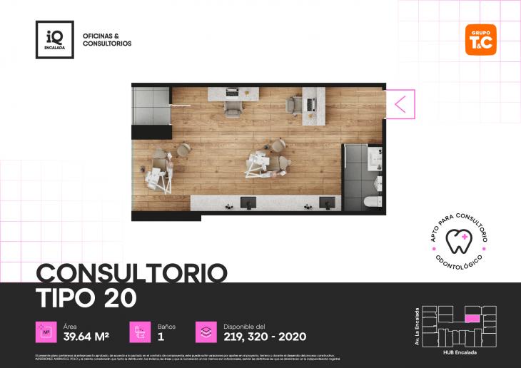 Plano del modelo 20 del proyecto IQ ENCALADA en Santiago De Surco