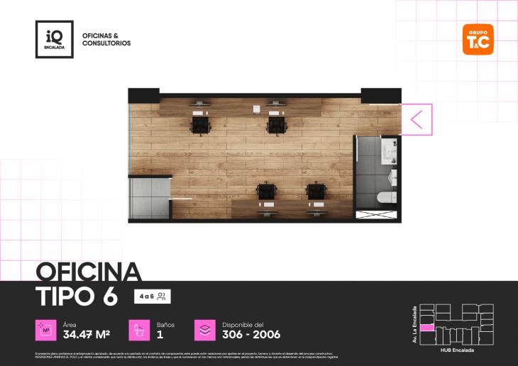 Plano del modelo 6 del proyecto IQ ENCALADA en Santiago De Surco