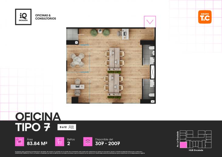 Plano del modelo 7 del proyecto IQ ENCALADA en Santiago De Surco