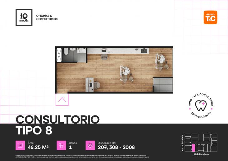 Plano del modelo 8 del proyecto IQ ENCALADA en Santiago De Surco