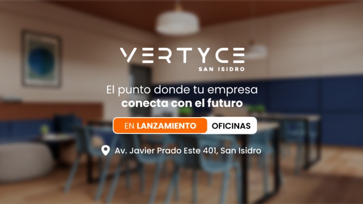 Fachada principal del proyecto VERTYCE OFICINAS en San Isidro