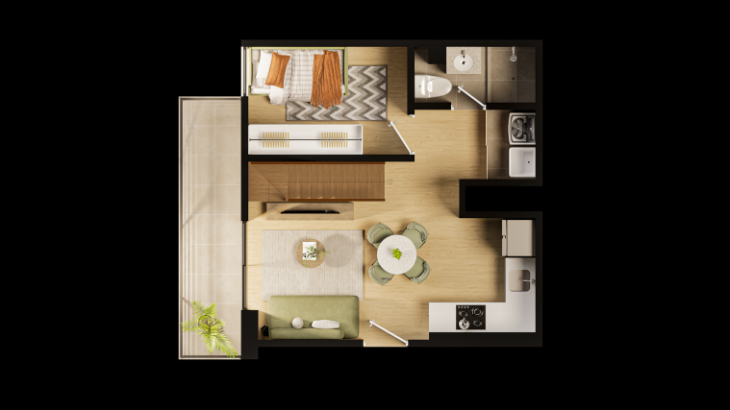 Plano del modelo Tipo 10 del proyecto AURORA LOFT21 en Surquillo