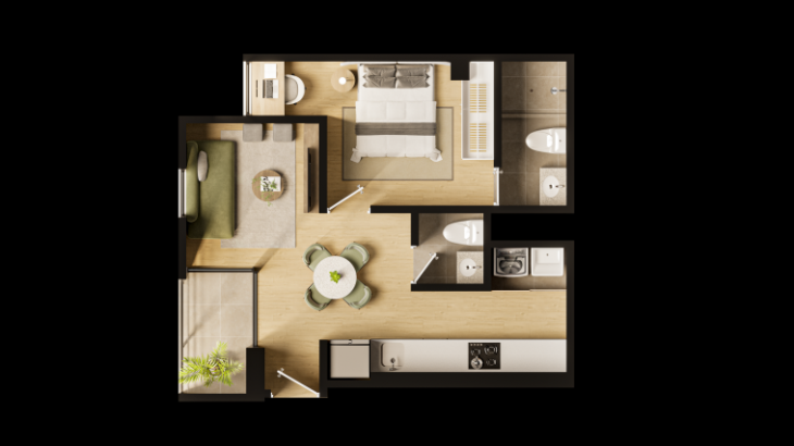 Plano del modelo Tipo 7 del proyecto AURORA LOFT21 en Surquillo