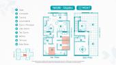Plano del modelo TIPO 2B del proyecto VARELA LIVING en Breña