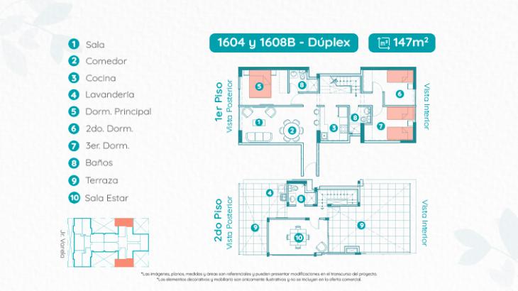 Plano del modelo TIPO 8B del proyecto VARELA LIVING en Breña